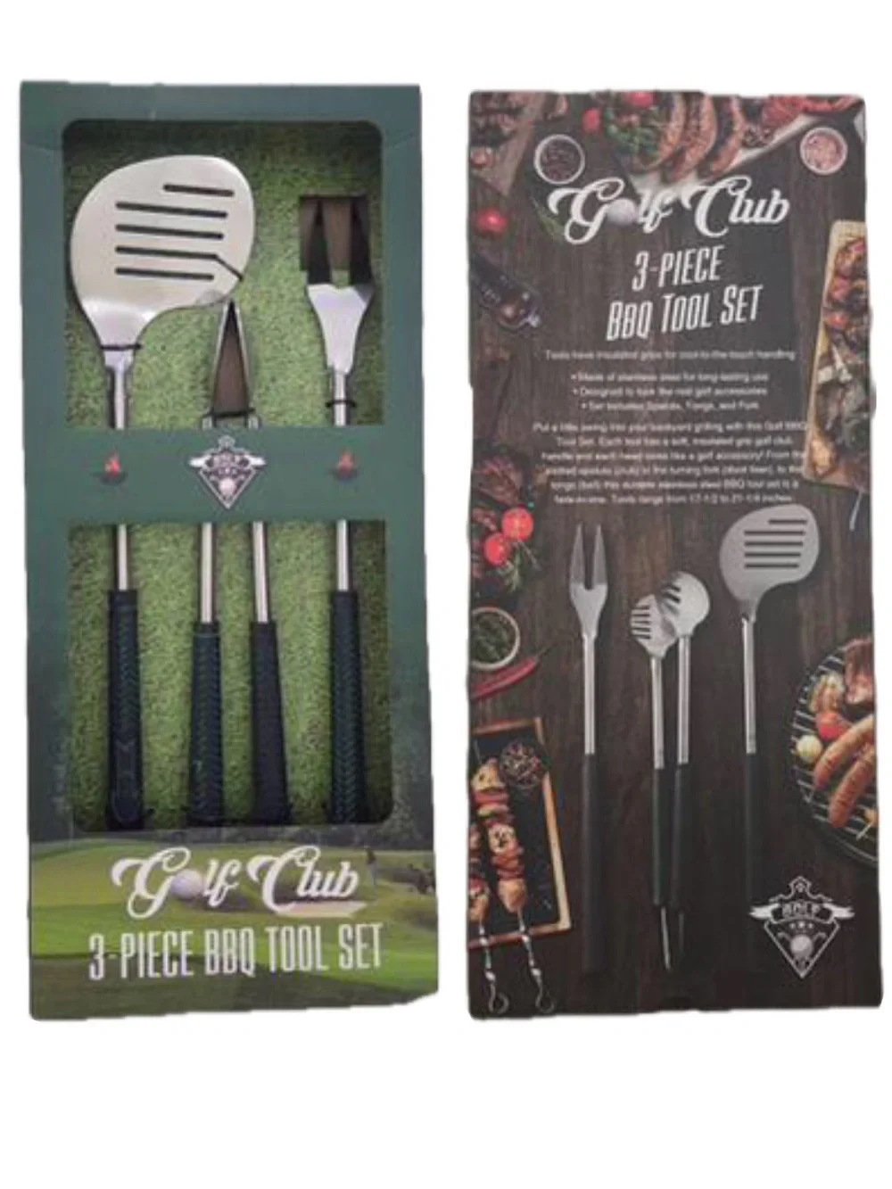 NIB 3-Piece Golf Club Style BBQ Tool Set